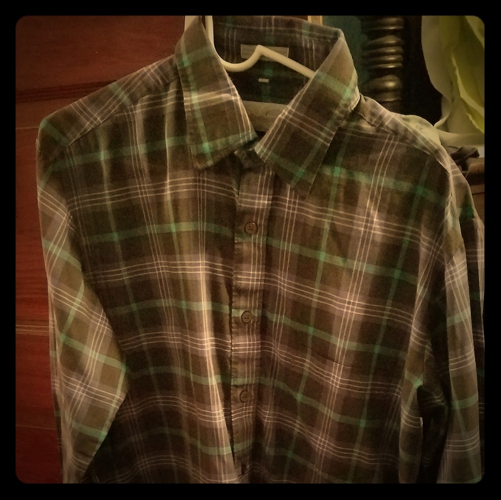 Fuchsia and teal dress shirt